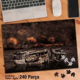 Asil Hobi Eskimiş Tekne-Göl-Doğa-Manzara Yapboz-Ayak Destekli Çerçeveli 240 Parça Puzzle