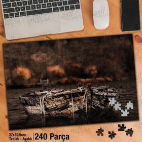 Asil Hobi Eskimiş Tekne-Göl-Doğa-Manzara Yapboz-Ayak Destekli Çerçeveli 240 Parça Puzzle