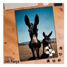 Asil Hobi Eşşek-Sıpa-Hayvan-Doğa Yapboz-Ayak Destekli Çerçeveli 240 Parça Puzzle