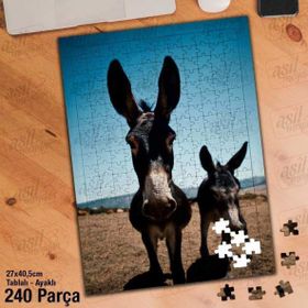 Asil Hobi Eşşek-Sıpa-Hayvan-Doğa Yapboz-Ayak Destekli Çerçeveli 240 Parça Puzzle