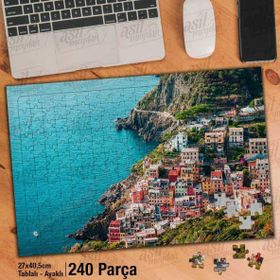 Asil Hobi Evler-Cinque Terre-İtalya-Deniz Yapboz-Ayak Destekli Çerçeveli 240 Parça Puzzle