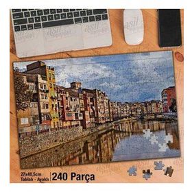 Asil Hobi Evler-Göl-Manzara Yapboz-Ayak Destekli Çerçeveli 240 Parça Puzzle