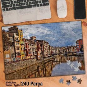 Asil Hobi Evler-Göl-Manzara Yapboz-Ayak Destekli Çerçeveli 240 Parça Puzzle