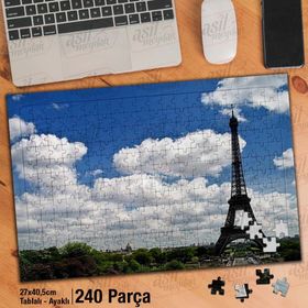 Asil Hobi Eyfel Kulesi-Fransa-Tarihi-Kültür Yapboz-Ayak Destekli Çerçeveli 240 Parça Puzzle