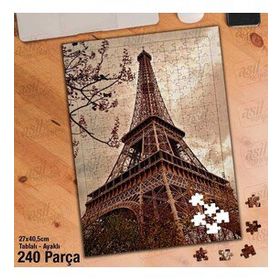 Asil Hobi Eyfel Kulesi-Gökyüzü-Bulut-Manzara Yapboz-Ayak Destekli Çerçeveli 240 Parça Puzzle