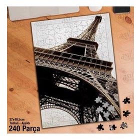Asil Hobi Eyfel Kulesi-Gökyüzü-Manzara-Tarih Yapboz-Ayak Destekli Çerçeveli 240 Parça Puzzle