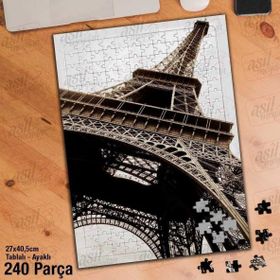 Asil Hobi Eyfel Kulesi-Gökyüzü-Manzara-Tarih Yapboz-Ayak Destekli Çerçeveli 240 Parça Puzzle