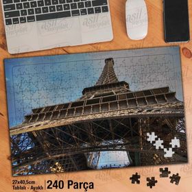Asil Hobi Eyfel Kulesi-Gökyüzü-Tarihi-Kültür Yapboz-Ayak Destekli Çerçeveli 240 Parça Puzzle