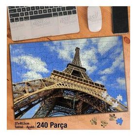 Asil Hobi Eyfel Kulesi-Gökyüzü-Yakın Çekim-Paris Yapboz-Ayak Destekli Çerçeveli 240 Parça Puzzle