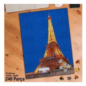 Asil Hobi Eyfel Kulesi-Mavi Gökyüzü-Mimari Yapboz-Ayak Destekli Çerçeveli 240 Parça Puzzle