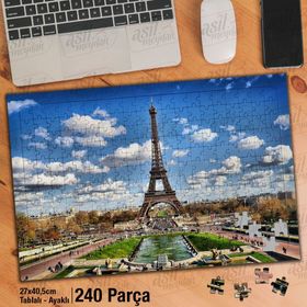 Asil Hobi Eyfel Kulesi-Paris-Manzara-Tarih Yapboz-Ayak Destekli Çerçeveli 240 Parça Puzzle