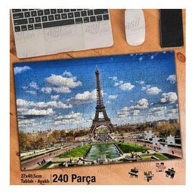 Asil Hobi Eyfel Kulesi-Paris-Manzara-Tarih Yapboz-Ayak Destekli Çerçeveli 240 Parça Puzzle
