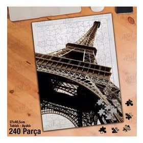 Asil Hobi Eyfel Kulesi-Paris-Tarihi-Mimari Yapboz-Ayak Destekli Çerçeveli 240 Parça Puzzle