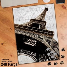 Asil Hobi Eyfel Kulesi-Paris-Tarihi-Mimari Yapboz-Ayak Destekli Çerçeveli 240 Parça Puzzle
