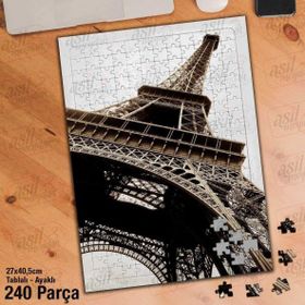 Asil Hobi Eyfel Kulesi-Paris-Tarihi-Mimari Yapboz-Ayak Destekli Çerçeveli 240 Parça Puzzle
