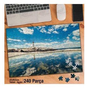 Asil Hobi Fener-Deniz-Yansıma-Gökyüzü-Doğa Yapboz-Ayak Destekli Çerçeveli 240 Parça Puzzle