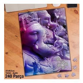 Asil Hobi Fil-Heykel-Tapınak-Buda Yapboz-Ayak Destekli Çerçeveli 240 Parça Puzzle