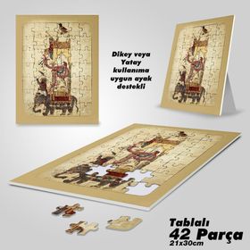 Asil Hobi Filli-Saat-Ceziri-Yapboz-Ayak Destekli Çerçeveli 42 Parça Puzzle