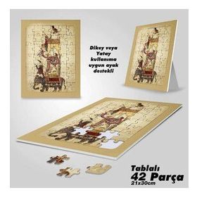 Asil Hobi Filli-Saat-Ceziri-Yapboz-Ayak Destekli Çerçeveli 42 Parça Puzzle