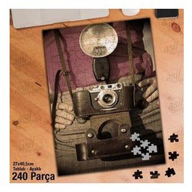 Asil Hobi Fotoğraf Makinesi-Antika-Resim Yapboz-Ayak Destekli Çerçeveli 240 Parça Puzzle