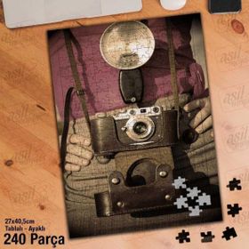 Asil Hobi Fotoğraf Makinesi-Antika-Resim Yapboz-Ayak Destekli Çerçeveli 240 Parça Puzzle
