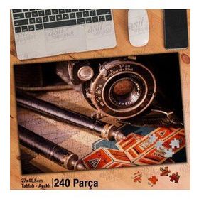Asil Hobi Fotoğraf Makinesi-Retro-Kadraj Yapboz-Ayak Destekli Çerçeveli 240 Parça Puzzle