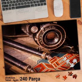 Asil Hobi Fotoğraf Makinesi-Sanat-Obje-Resim Yapboz-Ayak Destekli Çerçeveli 240 Parça Puzzle