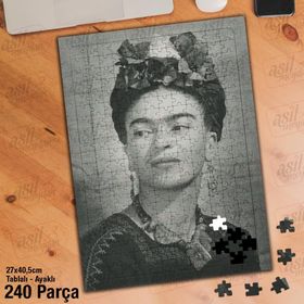 Asil Hobi Frida Kahlo-Ressam-Doğa Yapboz-Ayak Destekli Çerçeveli 240 Parça Puzzle