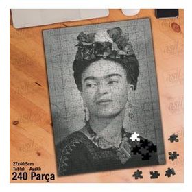 Asil Hobi Frida Kahlo-Ressam-Doğa Yapboz-Ayak Destekli Çerçeveli 240 Parça Puzzle