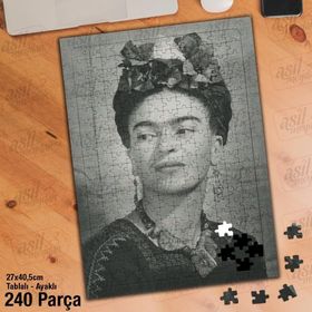 Asil Hobi Frida Kahlo-Ressam-Doğa Yapboz-Ayak Destekli Çerçeveli 240 Parça Puzzle