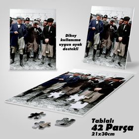 Asil Hobi Gazi Mustafa Kemal Atatürk-Keşif-Yapboz-Ayak Destekli Çerçeveli 42 Parça Puzzle