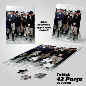 Asil Hobi Gazi Mustafa Kemal Atatürk-Keşif-Yapboz-Ayak Destekli Çerçeveli 42 Parça Puzzle