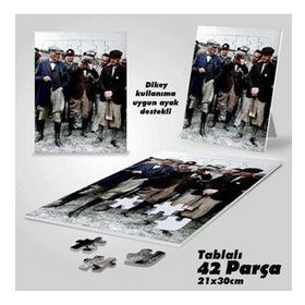 Asil Hobi Gazi Mustafa Kemal Atatürk-Keşif-Yapboz-Ayak Destekli Çerçeveli 42 Parça Puzzle