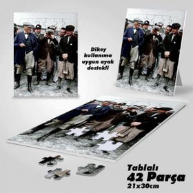 Asil Hobi Gazi Mustafa Kemal Atatürk-Keşif-Yapboz-Ayak Destekli Çerçeveli 42 Parça Puzzle