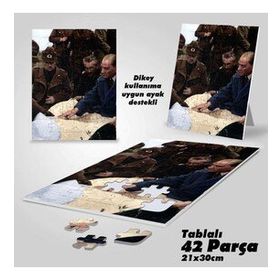 Asil Hobi Gazi Mustafa Kemal Atatürk-Milli Mücadele Yapboz-Ayak Destekli Çerçeveli 42 Parça Puzzle