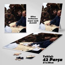 Asil Hobi Gazi Mustafa Kemal Atatürk-Milli Mücadele Yapboz-Ayak Destekli Çerçeveli 42 Parça Puzzle