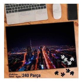 Asil Hobi Gece Şehir-Mimari-Ctiy-Işıklar Yapboz-Ayak Destekli Çerçeveli 240 Parça Puzzle