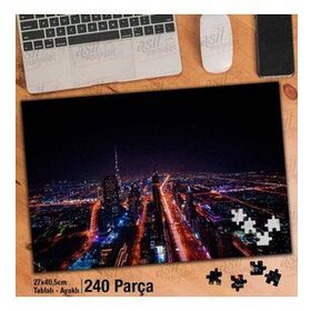 Asil Hobi Gece Şehir-Mimari-Ctiy-Işıklar Yapboz-Ayak Destekli Çerçeveli 240 Parça Puzzle