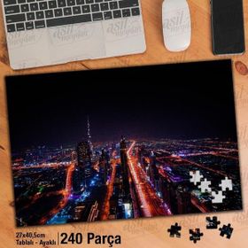 Asil Hobi Gece Şehir-Mimari-Ctiy-Işıklar Yapboz-Ayak Destekli Çerçeveli 240 Parça Puzzle