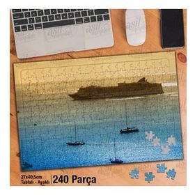 Asil Hobi Gemi-Deniz-Tekne-Manzara Yapboz-Ayak Destekli Çerçeveli 240 Parça Puzzle