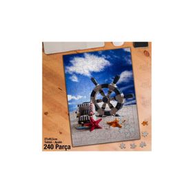 Asil Hobi Gemi Dümeni-Deniz Yıldızı-Kum Yapboz-Ayak Destekli Çerçeveli 240 Parça Puzzle