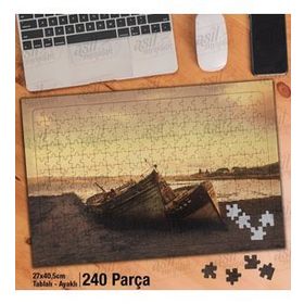Asil Hobi Gemi-Virane-Terkedilmiş-Manzara-Deniz Yapboz-Ayak Destekli Çerçeveli 240 Parça Puzzle