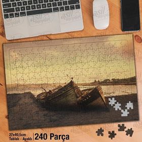 Asil Hobi Gemi-Virane-Terkedilmiş-Manzara-Deniz Yapboz-Ayak Destekli Çerçeveli 240 Parça Puzzle