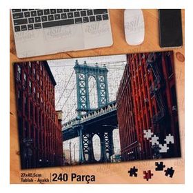 Asil Hobi George Washington Köprüsü-New York City Yapboz-Ayak Destekli Çerçeveli 240 Parça Puzzle