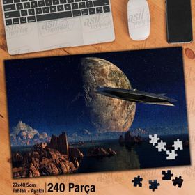 Asil Hobi Gezegen-Deniz-Kayalıklar-Galaksi Yapboz-Ayak Destekli Çerçeveli 240 Parça Puzzle
