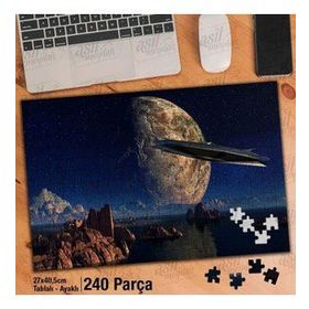 Asil Hobi Gezegen-Deniz-Kayalıklar-Galaksi Yapboz-Ayak Destekli Çerçeveli 240 Parça Puzzle