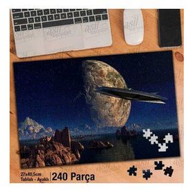 Asil Hobi Gezegen-Deniz-Kayalıklar-Galaksi Yapboz-Ayak Destekli Çerçeveli 240 Parça Puzzle