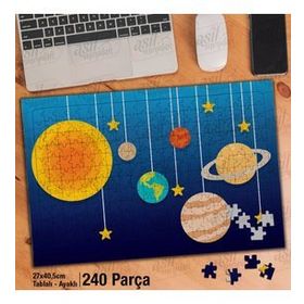 Asil Hobi Gezegenler-Dünya-Venüs-Neptün-Galaksi Yapboz-Ayak Destekli Çerçeveli 240 Parça Puzzle