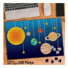 Asil Hobi Gezegenler-Dünya-Venüs-Neptün-Galaksi Yapboz-Ayak Destekli Çerçeveli 240 Parça Puzzle