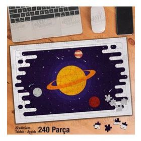 Asil Hobi Gök Taşları-Galaksi-Gezegenler Yapboz-Ayak Destekli Çerçeveli 240 Parça Puzzle